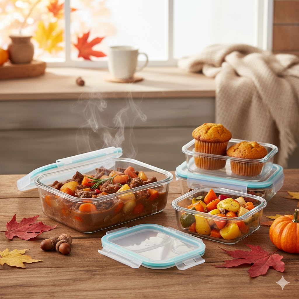 Rectangular Glass Food Containers with Lids — 4-Pack, Airtight & Microwave Safe - Image 9