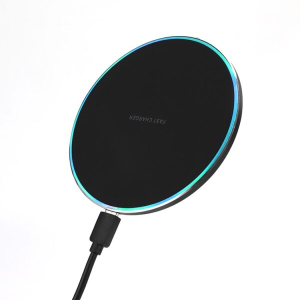 15W Fast Wireless Charging Pad – Ultra Slim Qi Charging Station for Smartphones, Earbuds & Android Devices – Universal Mobile Fast Wireless Charger for Desk or Travel Use